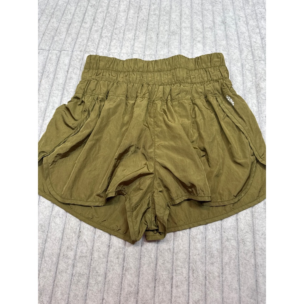 FP Movement The Way Home Shorts Olive Green High Rise Smocked Waist Women Medium